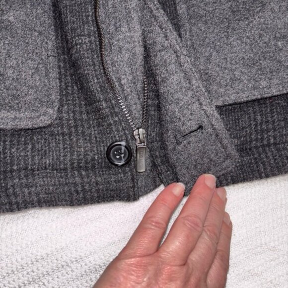 MURANO MEN'S CHARCOAL GRAY WOOL BLEND MILITARY STYLE‎ JACKET Puffer Lining SZL - Picture 7 of 16